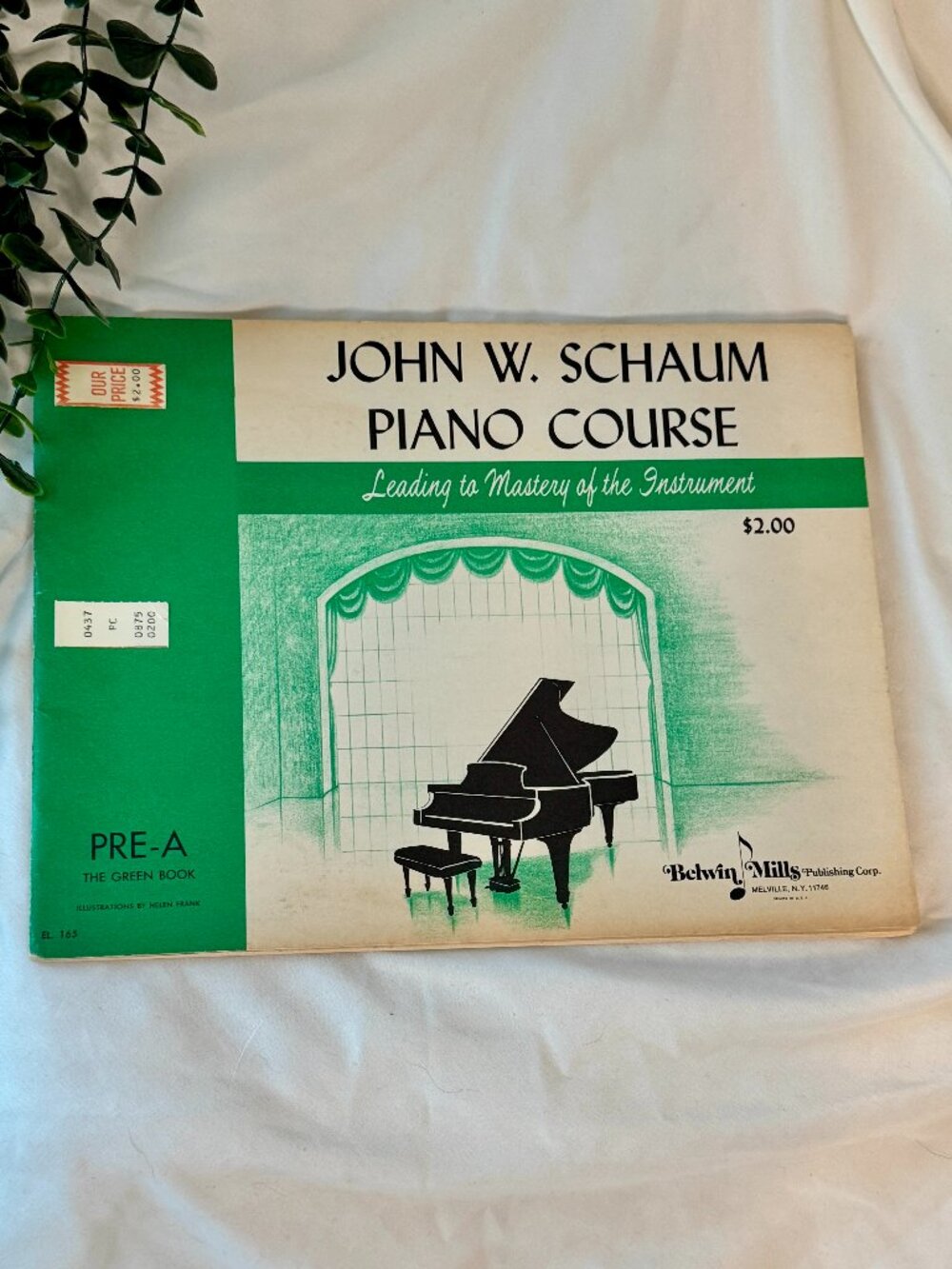Vintage 1945 John W. Schaum Piano Course Pre-A The Green Book Beginner Method